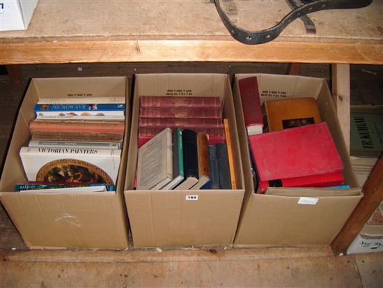 3 boxes mixed books